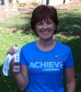 Cindi Leeman, editor of WALK Magazine, a magazine for walkers. This is after I walked the Columbus Marathon Half marathon.