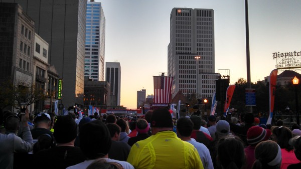 The starting line at the Columbus Marathon.