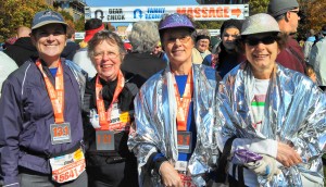 A couple of the Buckeye Striders who finished the Columbus Half Marathon: Me, Barb, Nancy and Pat.