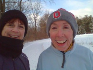 Deb and I were bundled for the cold.