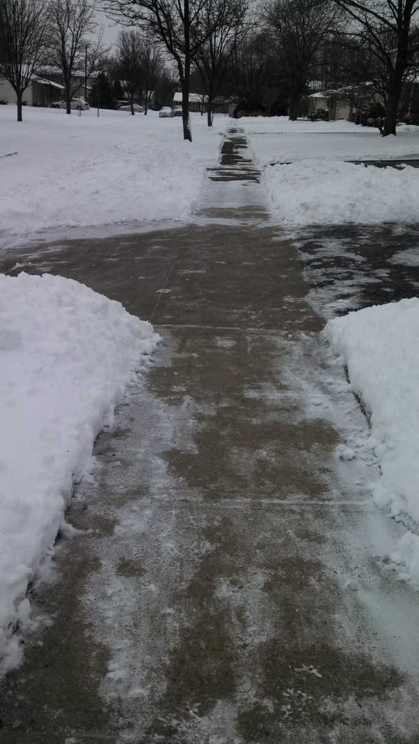 One neighbor went nuts with a snow blower! Most of this side of the street was clear.