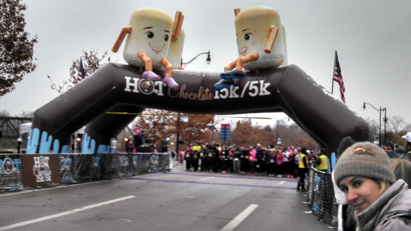 The start of the Hot Chocolate 5K not designed for race walking, speed walking or fast walking.