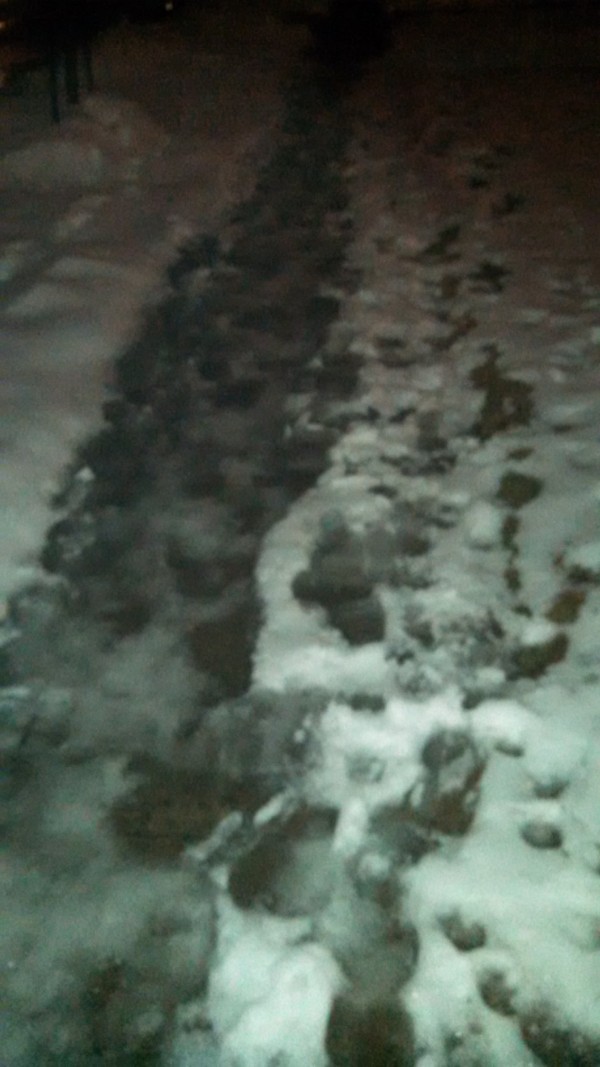 A slushy sidewalk can make it difficult to train to race walk or speed walk a half marathon.