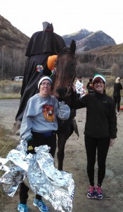 The headless horseman made an appearance at the Haunted Half Marathon in Provo, UT. We race walked the half marathon.