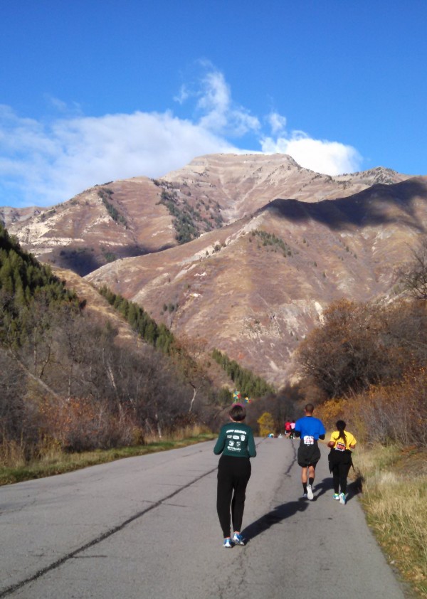 The Haunted Half marathon in Provo, UT was beautiful. We race walked the half marathon.