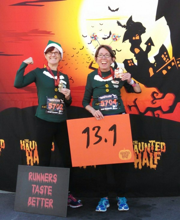 We speed walked the Haunted Half marathon. the photos were free.