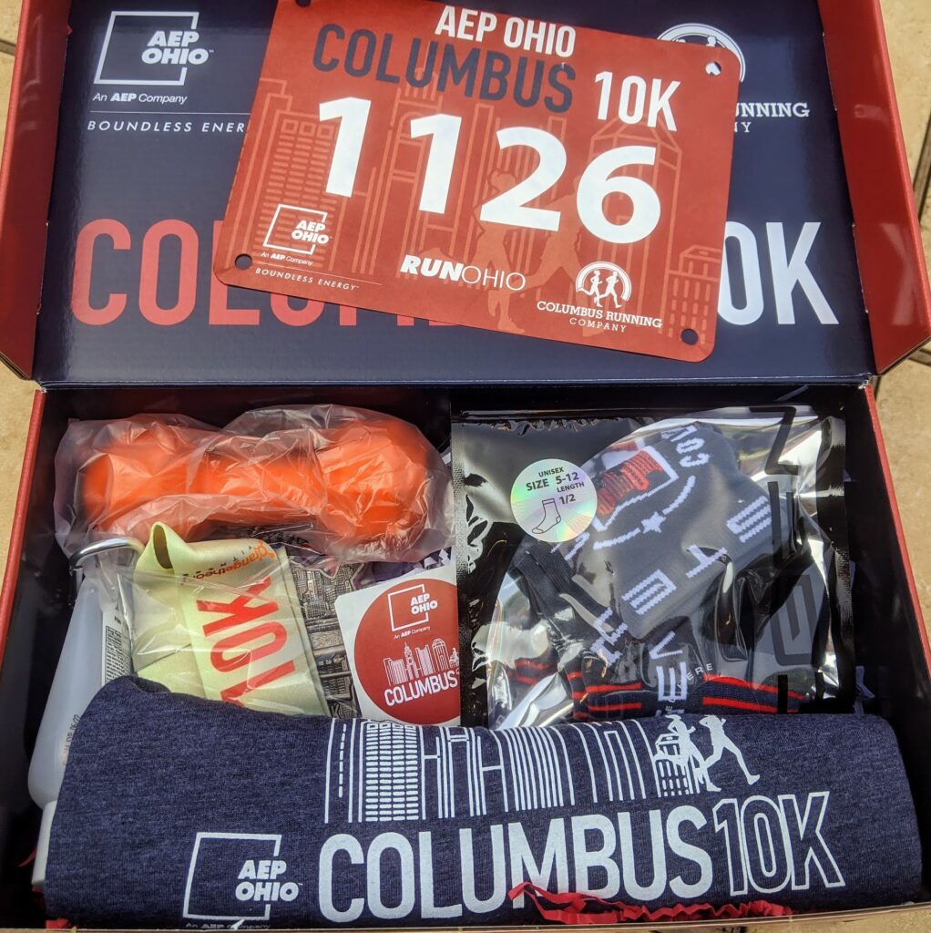 The AEP Columbus 10K virtual race owned by Columbus Running Company or CRC was made into a virtual race because of the COVID-19 pandemic. This virtual race is a walker friendly race.