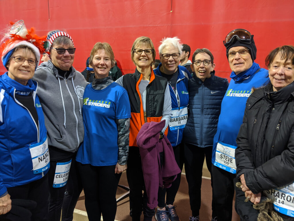 Members of the Buckeye Striders walking club at an M3S race, First on the First.