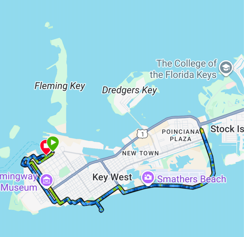 the Key West Half Marathon course