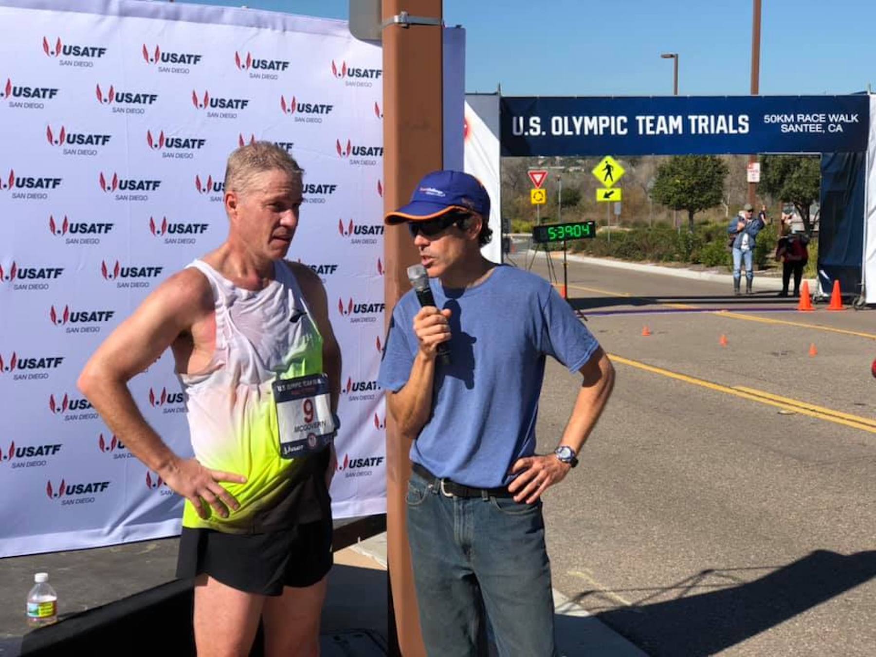 Dave McGovern after his olast Olympic trials for the race walk.