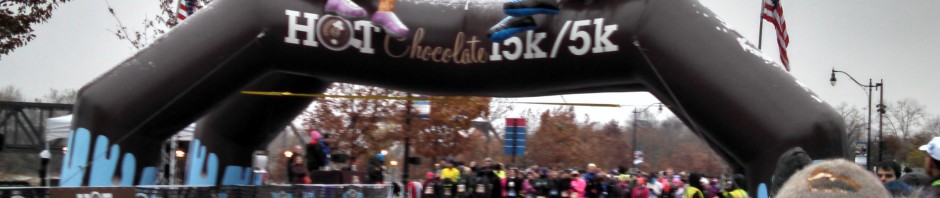 The start of the Hot Chocolate 5K not designed for race walking, speed walking or fast walking.