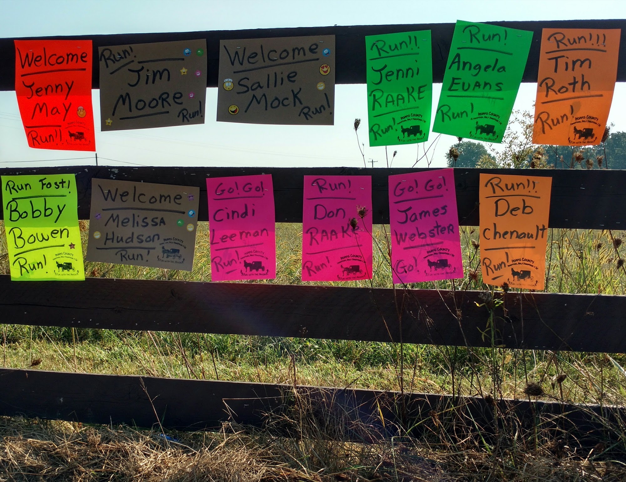 During the Run with the Amish Half Marathon, an endouraging sign was posted for every single athlete.